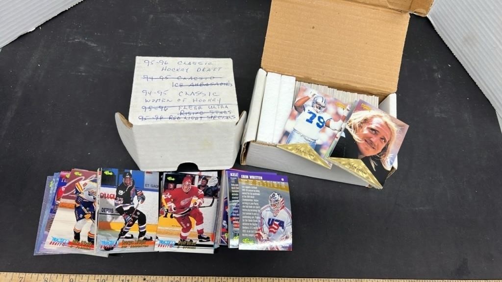 Hockey and Football Cards. Unknown Authenticity.