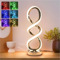 Adebime Modern Spiral RGB Table Lamp, Touch Dimmab