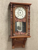 Victorian Anglo-American Marquetry Wall Clock