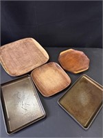 Wood Plates & 2 Toaster Oven Pans