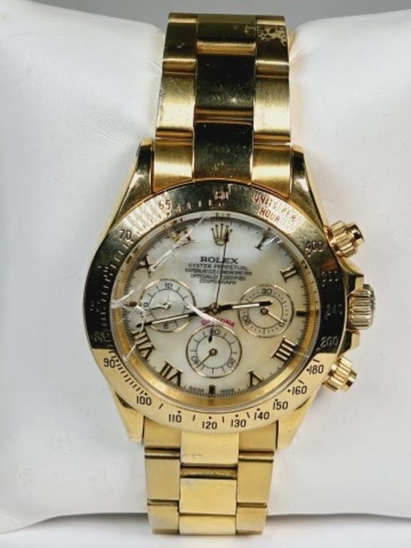 Replica Rolex Daytona 18KT Gold Plate Watch
