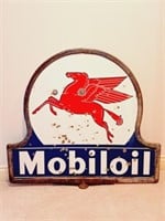 Vintage 2 Sided Mobil Gas Sign