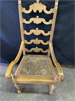 Ladderback chair with cane seat