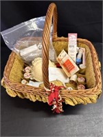 Sewing Basket with Supplies