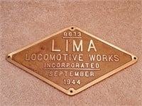 Lima Locomotive Works Brass Plaque