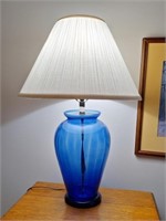 Cobalt Glass Lamp, Ken Davies Turkey Print