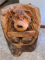 Chick With A Chainsaw Welcome Bear Wood Art