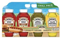 Heinz Ketchup, Relish, Mustard Grill Pack