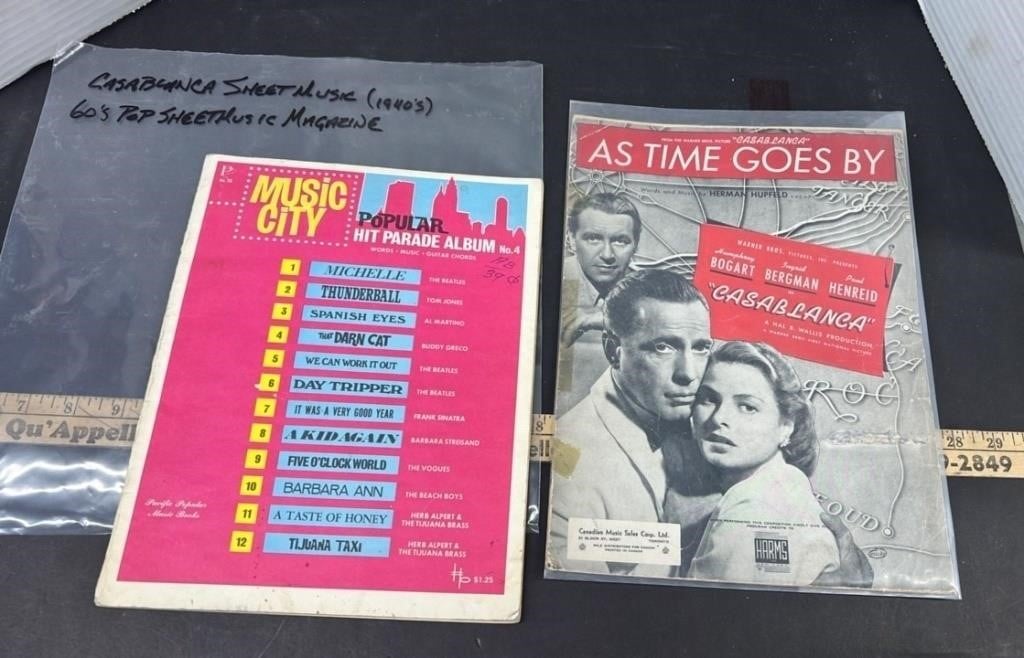 Casablanca Sheet Music from the 1940s. And 1960s