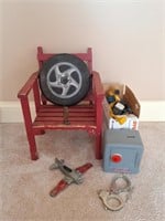 Tootsie Tots, Chair, Frisbee, Metal Soldier
