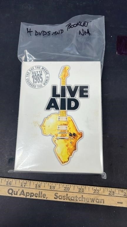 Live Aid 1985 DVDs and Booklet.