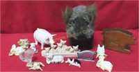 Juan's Plush Wild Boar, Piggy Bank, Pig Figurines,