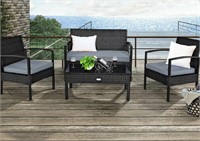 Costway 4PCS Outdoor Patio Rattan Furniture Set
