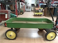 >Green & yellow metal wagon