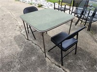 Samsonite Card Table with 2 Padded Chairs