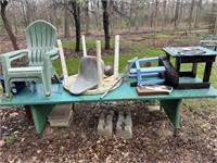 Plastic table and chairs, fishnet, large, steel