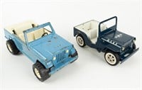 Lot Of 2 Vintage Pressed Steel Tonka Jeep Toys