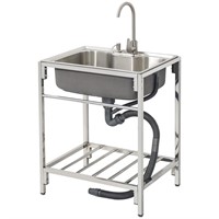 Single Bowl Free Standing Utility Sink, Stainless