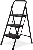 BOWEITI 3 Step Ladder, Folding Step Stool w/Wide