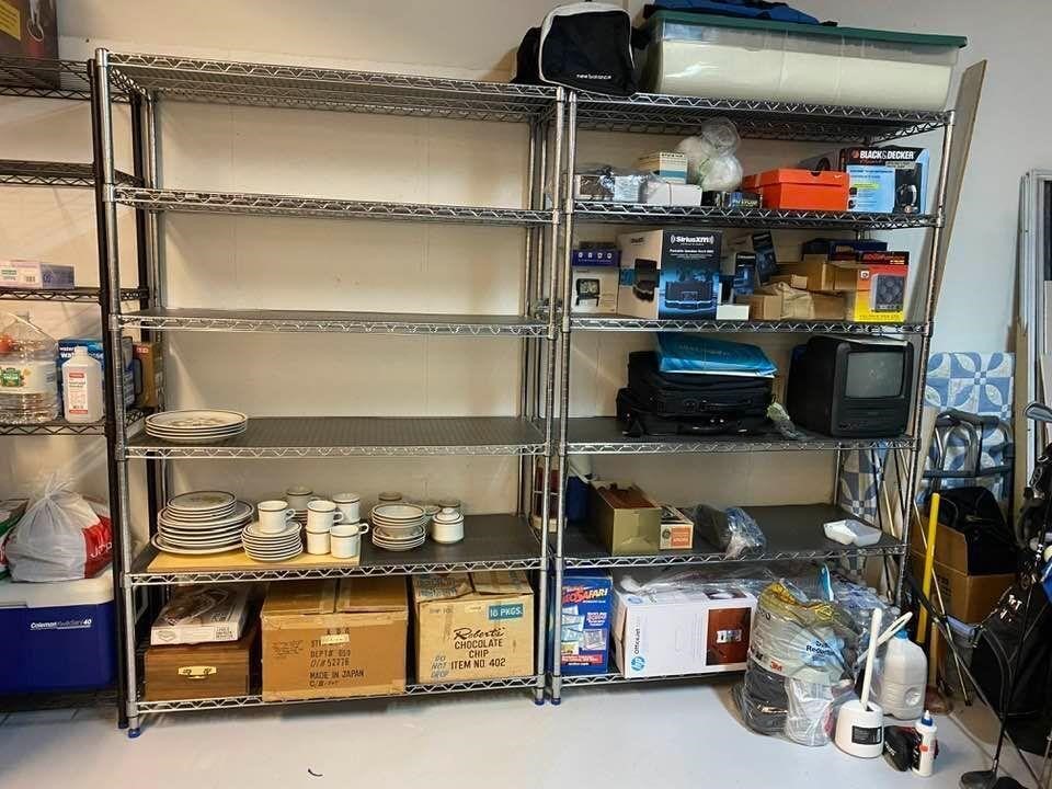 2 Large Metal Storage Shelves