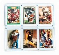 Lot of 6 Signed Football Cards, Montana, Rice +