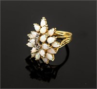 Jewelry 10K Gold / Opal / Diamond Ring