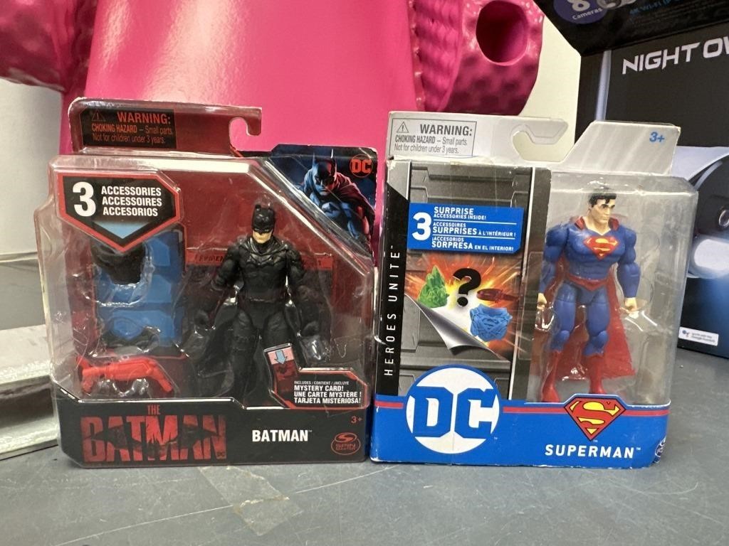 New Lot of 2- DC Action Figures- Batman/Superman
