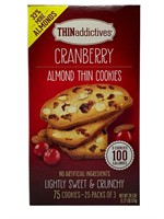 Thin Addictives Cranberry Almond Cookies 20.3Oz$25