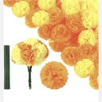 New 200Pc. Artificial Marigold Flowers
 
 200