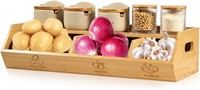 GKOKG Bamboo Kitchen Organizer Bin for Produce