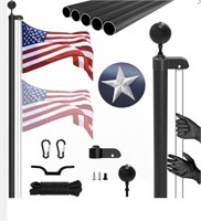 $80 Retail- New 20ft. Flag Pole Kit, Black