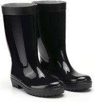 Sz 10 Men's Waterproof Mid-calf Rain Boots