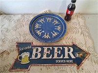 Beer sign and Expo 67 plate