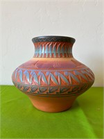 Etched Navajo Signed Vase