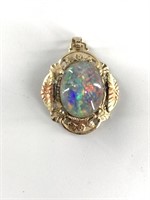 10kt  Black Hills gold pendant with an opal Triple