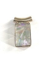 Artisan glass set in sterling silver pendant