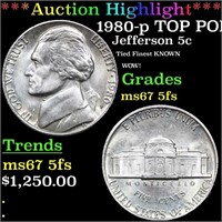 ***Auction Highlight*** 1980-p Jefferson Nickel TO