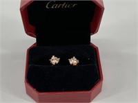 Faux Cartier earrings glass and brass