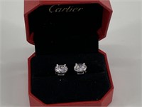 Faux Cartier earrings made with CZ and Sterling si