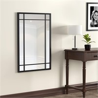 24in x 35in Wall Mounted Mirror  Black Frame