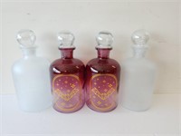 4 Apothecary Jars 9x4 in