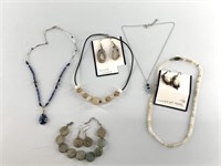 Mixed lot of sterling silver and stone jewelry