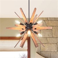 6-Light Sputnik Pendant  Black Wood