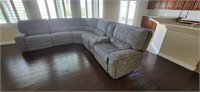 Gray Sectional Sofa with Electric Recliners USB
