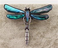 Abalone Dragon Fly Brooch Pin