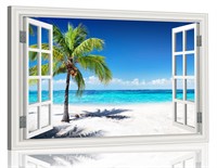 Ocean Wall Art Beach Picture for Living Room Whit