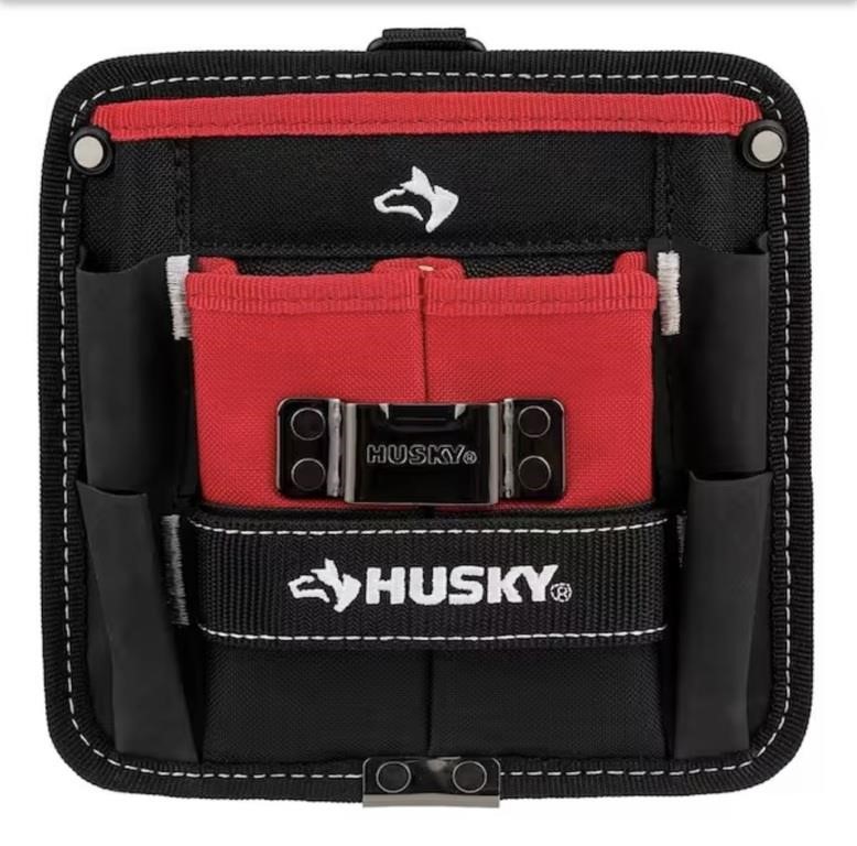 Husky 7 in. 3-Pocket Clip On Tool Belt Pouch