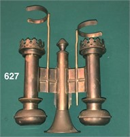 Brass 2-candle antique church candle sconce light
