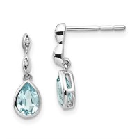 Sterling Silver Gem Choice Diamond Dangle Earrings