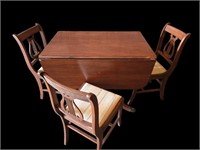 Duncan Phyfe Style Dining Table & Three Chairs